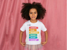 Load image into Gallery viewer, T-shirt: Positive Affirmation Short Sleeve (Kids, Women, Mens)
