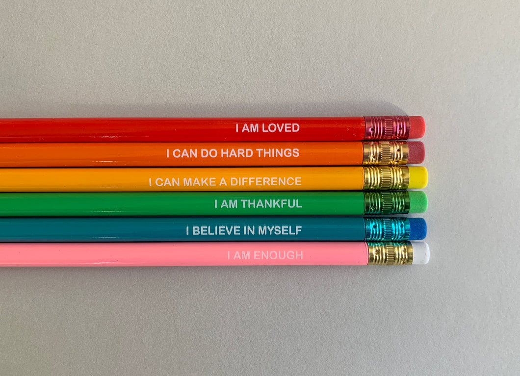 Pencils with Affirmations, Pack of 5